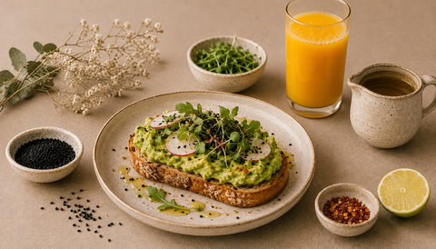 Avocado-Toast mit Schwarzkümmelöl